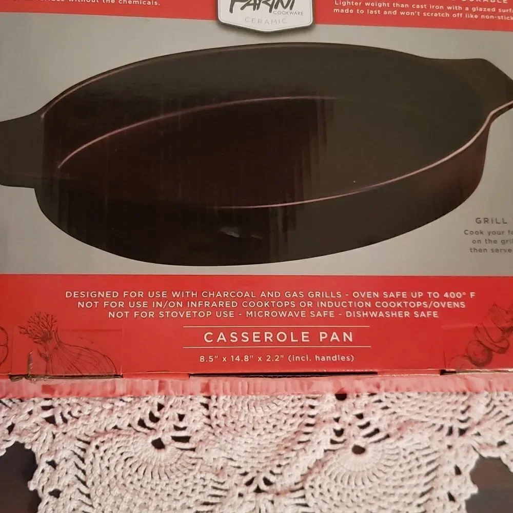 New in Box Parini Glazed Ceramic Casserole Pan